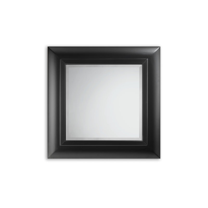 Clarence Flat Beveled Wall Mirror, Dark Gray