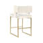 Ensemble de 2 tabourets de comptoir modernes 27 po avec revêtement en velours crème rembourré doux-873851709