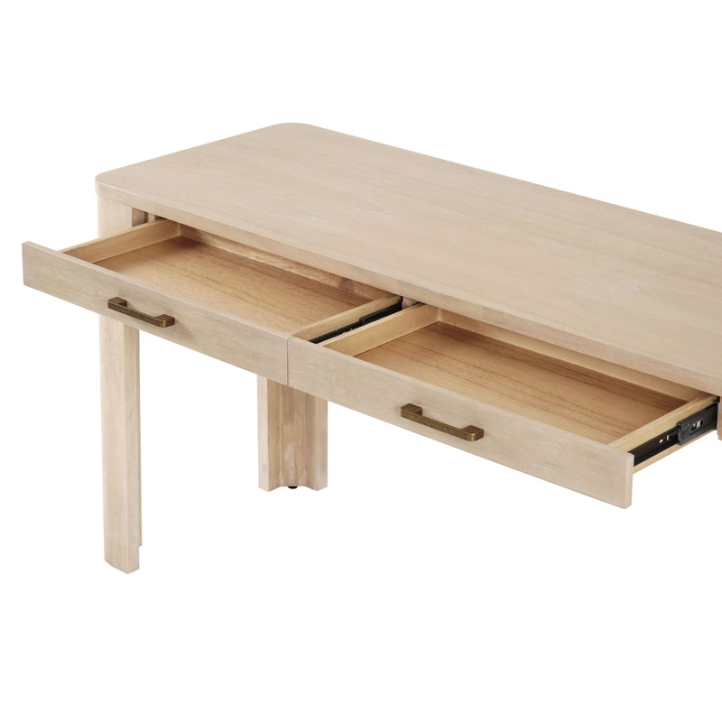 Trevin Wooden Writing Desk With Drawer, 30" H x 60" W x 21" D , Weathered Sand
