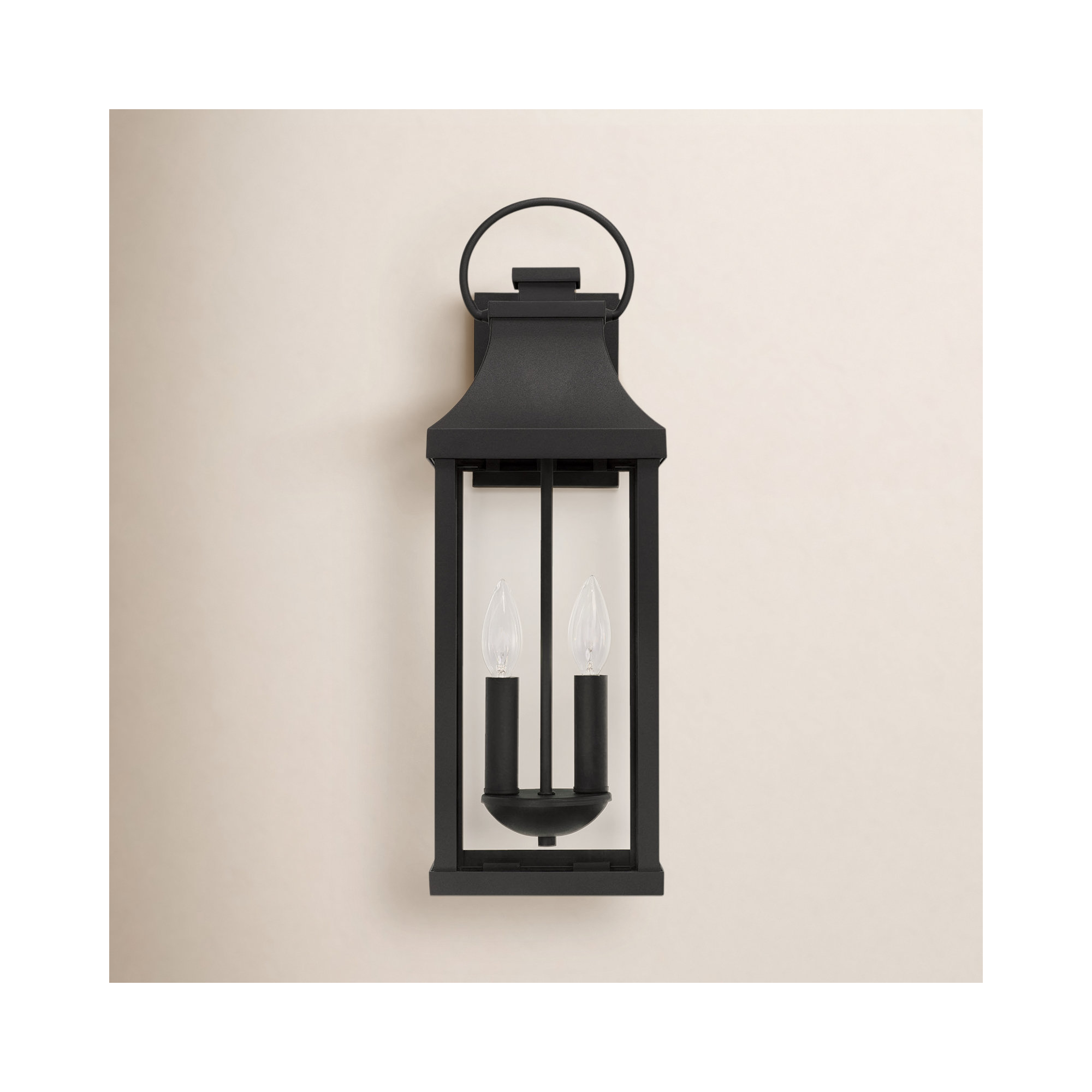 Caden 2 Light Outdoor Wall Light, Black