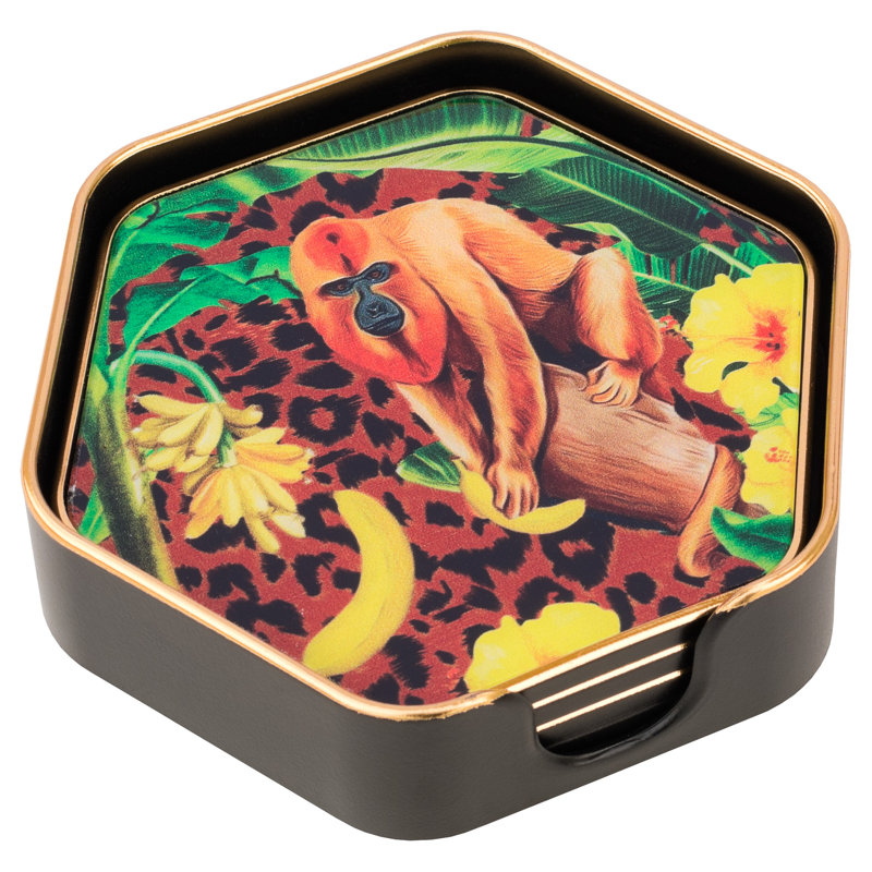 Baboon Design Animal Print Coasters