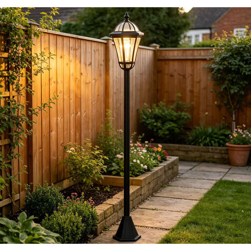 129cm Black Solar Outdoor Post Lights, 2 Pack Vintage Garden Lamp, Waterproof Pathway Lighting for Patio, Lawn & Driveway