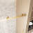 Frameless Single Sliding Shower Door  76" H, 1/4 "(6 Mm) Clear Tempered Glass, Explosion Proof Film, Stainless Steel Handle Square Tube Track ,Brushed Gold-124947539