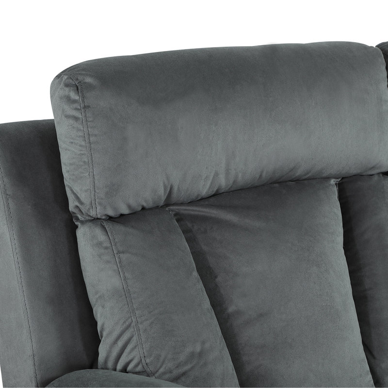 Canapé inclinable en tissu de microfibre transitionnel, Gris