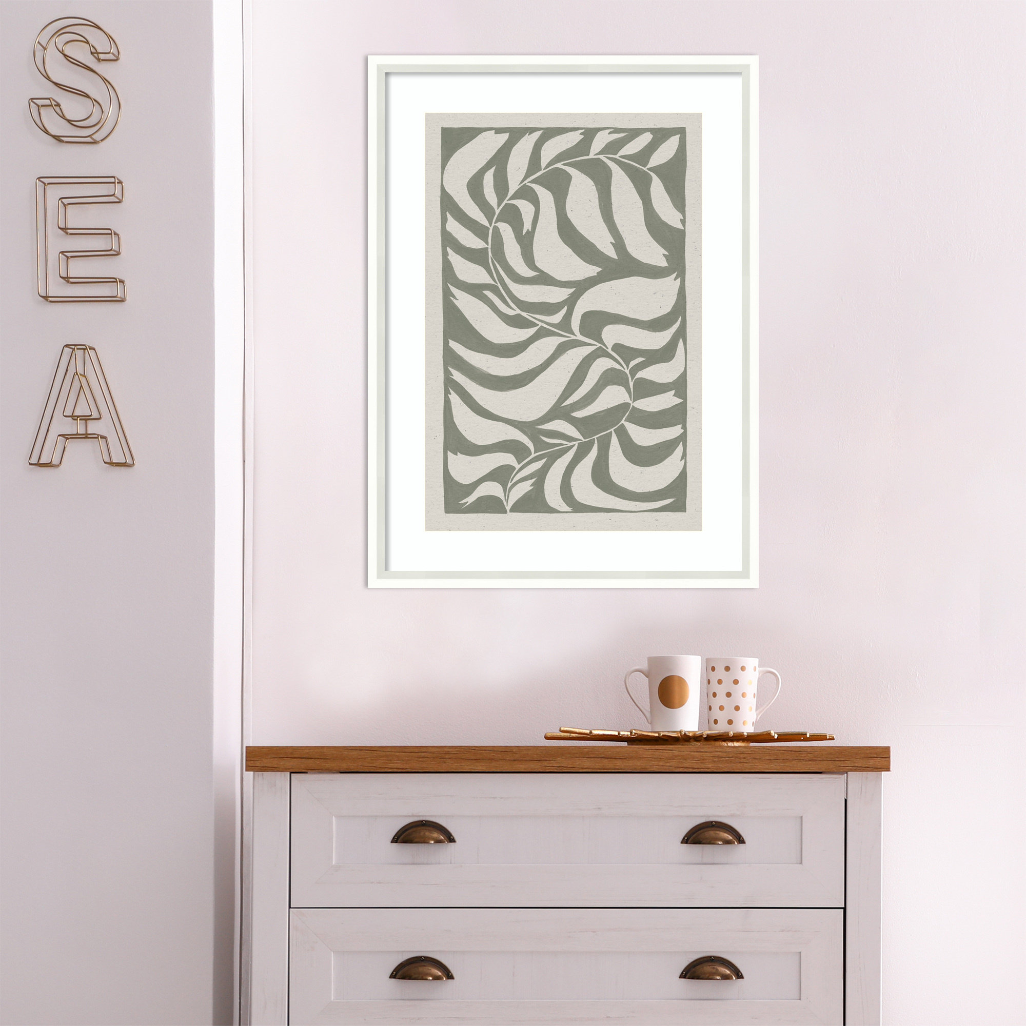 Winding Vine by Moira Hershey, White, 25" H x 19" W x 2" D