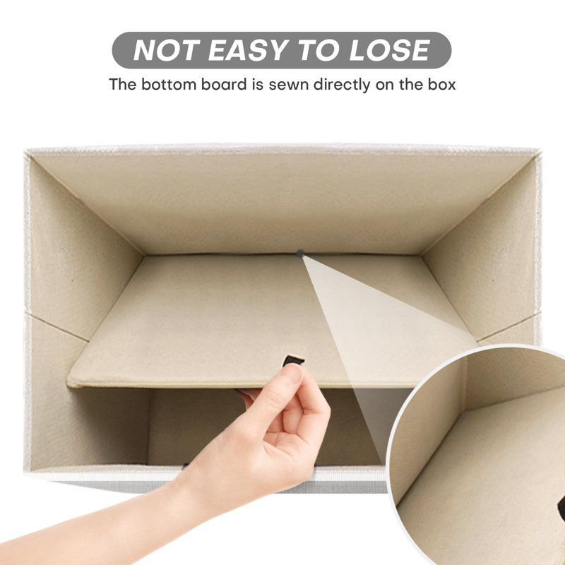  Grey & White Linen Storage Bins - Foldable, Stackable Organizer With Lids, Multi-Purpose For Home