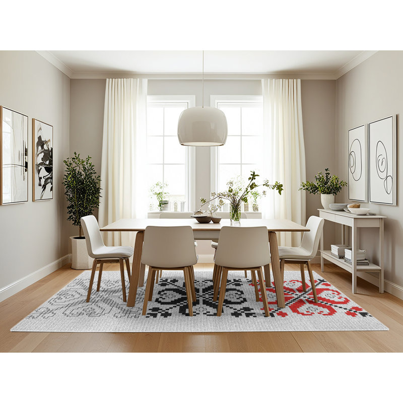 Tapis décoratif damassé noir, Rectangle 7 pi x 10 pi