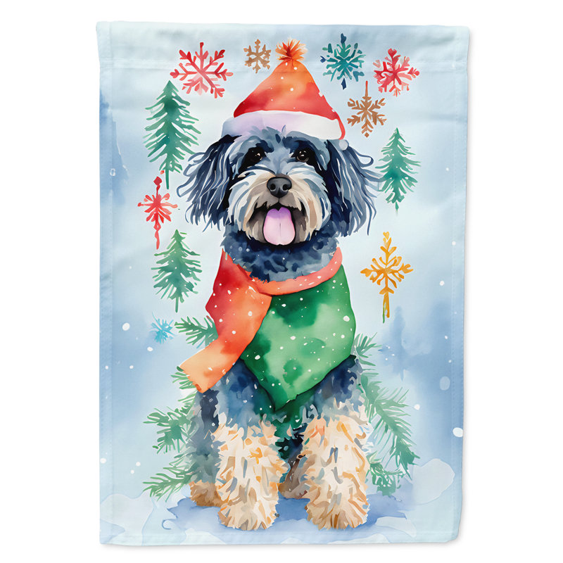 Polyester double face Noël, H 15,5 po x l 11,25 po