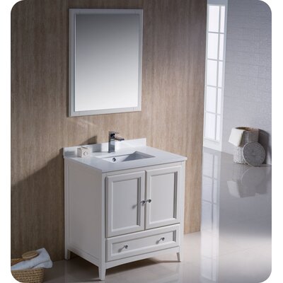 Formosa Fresca 30""Free-Standing Single Sink Bathroom Vanity Set with Mirror (Faucet Not Included) -  FVN2030AW