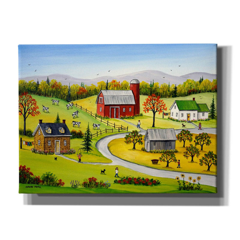 «Pumpkins And Sunflowers On Canvas» par Sharon Mark, reproduction, H 12 po x l 16 po x P 0,75 po