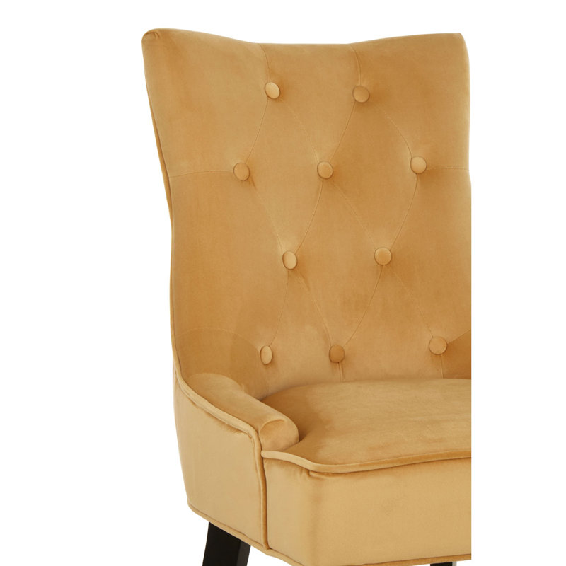 Moultrie 124.46cm H Tufted Polyester Blend Upholstered Side Chair, Light Gold