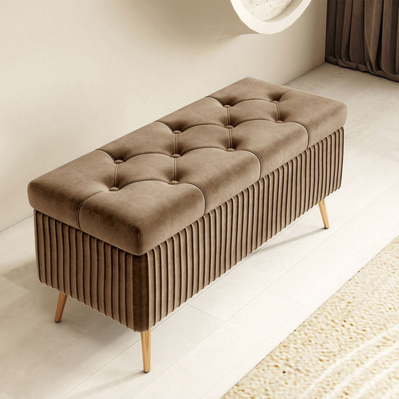 Banc rembourré brun clair, Marron clair