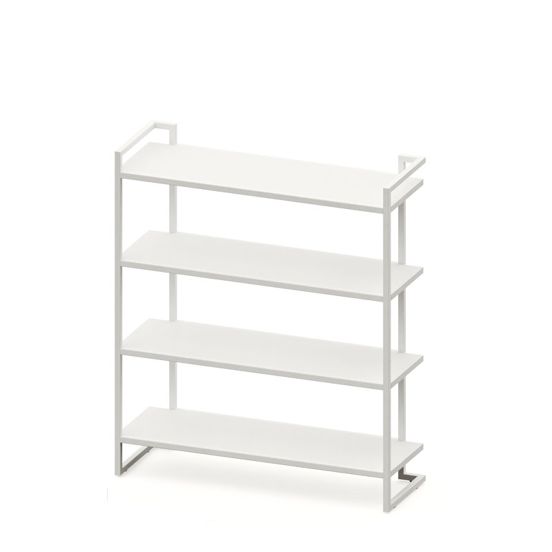 Dedakia 139cm H Etagere Bookcase, White, 139cm H x 119cm W x 40cm D, White