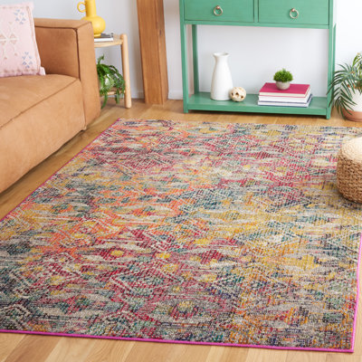 Tapis multicolore tissé à plat à la machine Southwestern