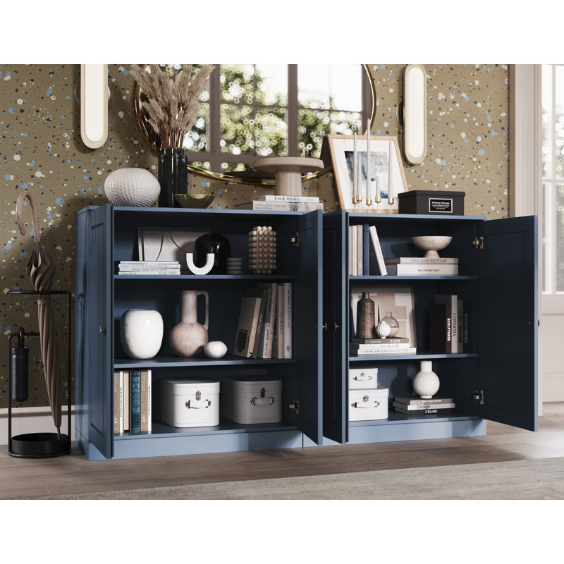 Bieito 100% Solid Wood Sideboard Buffet Cabinet with Doors, Dining Room Storage Credenza Cabinet, 64" W x 35.75" H
