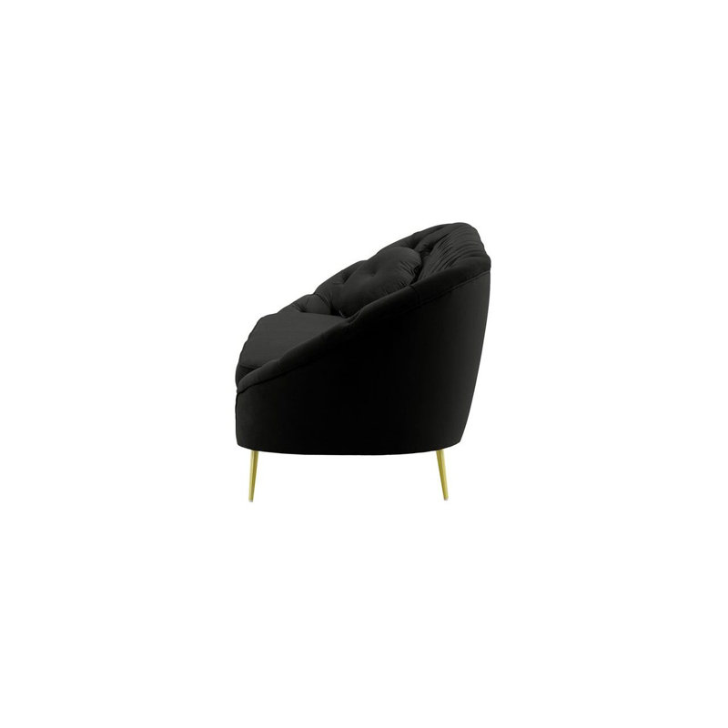 Avianah 3 Seater Velvet Sofa, Black