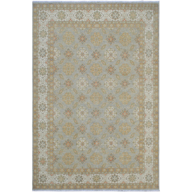 Tapis unique en laine noué à la main de style années 1990 9 pi 10 po x 12 pi 7 po Kellyanna