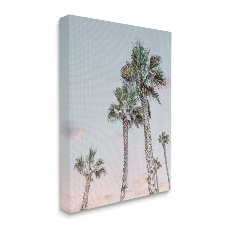 «Tall Palm Trees Clear Clear Sunset Sky» par Natalie Carpentieri, Toile tendue, H 20 po x l 16 po x P 1,5 po