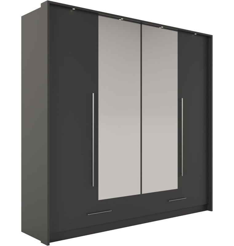 Blige Manufactured Wood Wardrobe, Graphite Matt