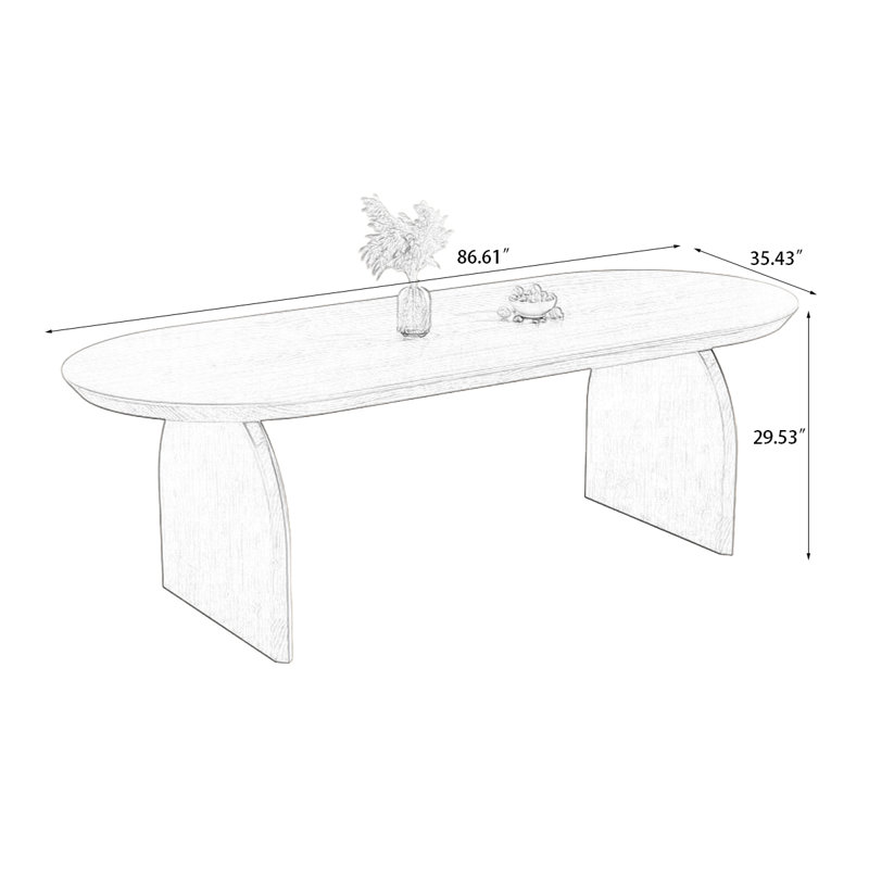 Table de salle à manger 102,36 po, H 29,53 po x L 86,61 po x l 35,43 po