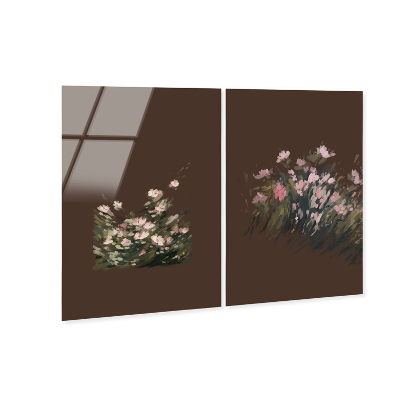 Secret Garden Set High-Gloss Frameless Acrylic Glass Wall Art Floral & Botanical Print by Oliver Gal, Ready to Hang, 10 x 15