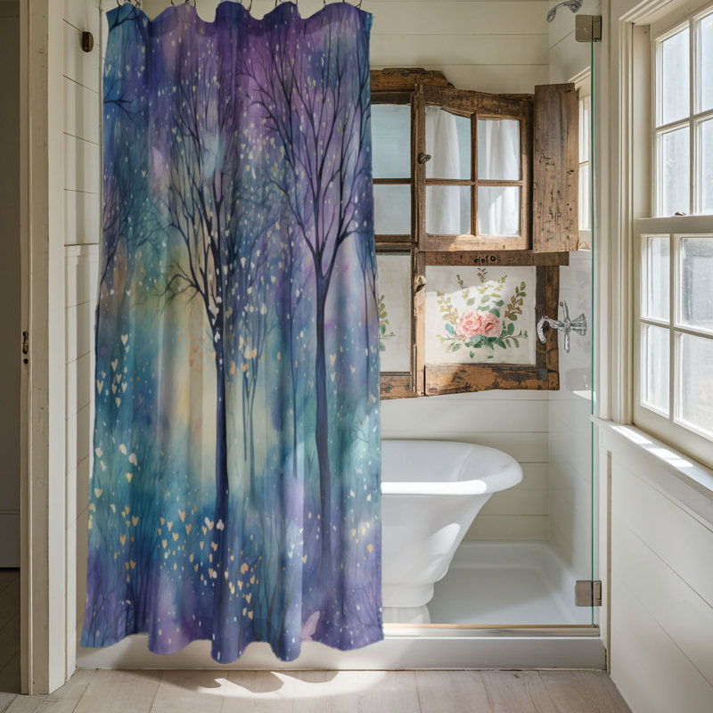 Rideau de douche Woodland View, H 74 po x l 71 po