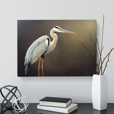 An Astounding Heron Bird - Wrapped Canvas