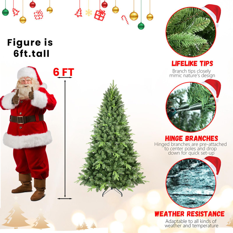 Arbre de Noël artificiel en PVC 6 pi, H 6 pi