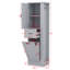 Grande armoire de rangement avec compartiment inclinable et tiroir, tablettes réglables, charnières à fermeture en douceur, poignées en alliage d'aluminium-1345668554