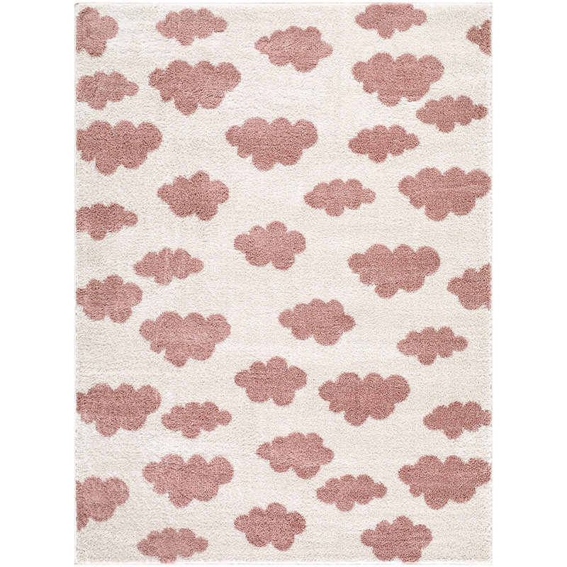 Moroccan Area Rug, Ivory/Rose, Rectangle 200 x 275 cm