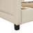 Twin Size Upholstered Daybed With Classic Stripe Shaped Headboard-1767809684
