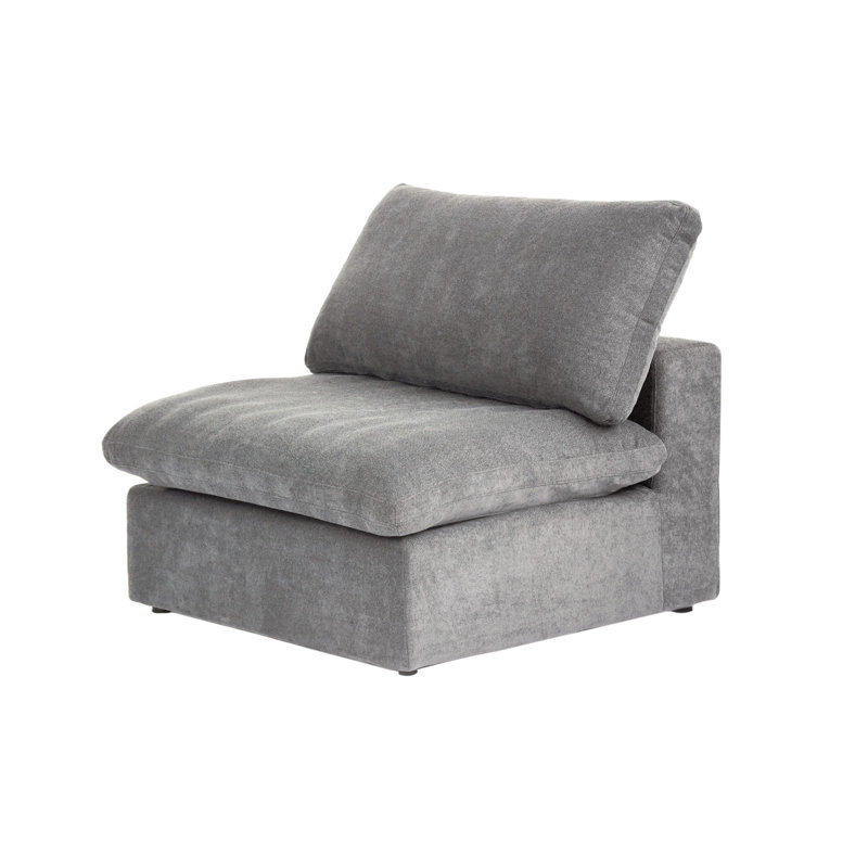 Chaise à housse en mélange de lin, Gris
