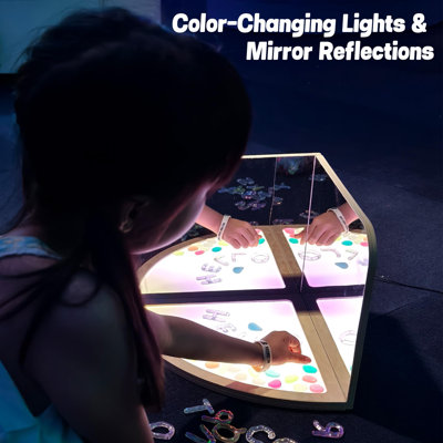 Sensory Light Play Corner – Interactive LED Table with Right-Angle Mirrors & Dual Play Modes for Kids, Sensory Rooms & Therapy