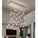 30-Light Rectangular Dimmable Crystal Led Chandelier Adjustable Long Lights