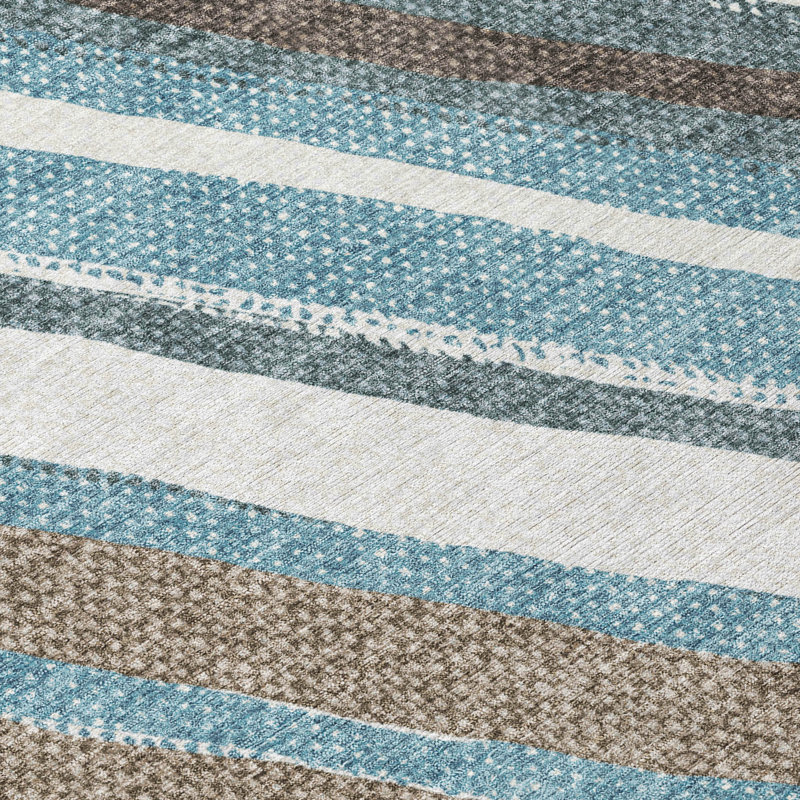 Machine Washable Indoor/Outdoor Jenning ACN2282 Stripes Rug, Runner 2'3" x 7'6"