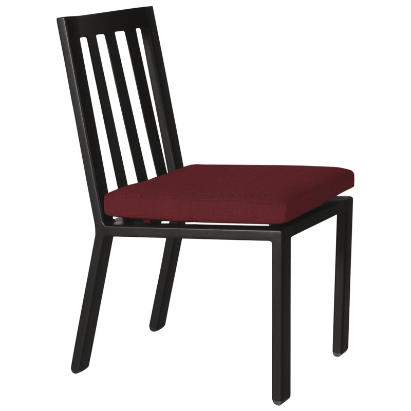 Aris Outdoor Dining Side Chair, Mainstreet Latte, Carbon Black