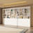 78.7''H X 142'' W Bookcase With 6-Cabinet And 4-Layer Shelf