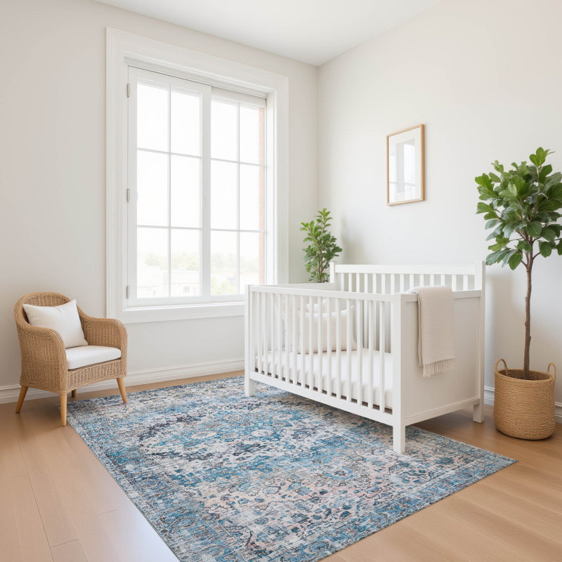 Premium Machine Washable Lubbers AMF1755 Border Rug, Rectangle 10' x 14'