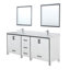 Meuble-lavabo double blanc 84 po X P 22 po , Comptoir en quartz blanc, ensemble de robinets Miroirs