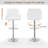 George Bar Stools Set of 2, Adjustable Swivel Barstools, Faux Leather Bar Chairs, Upholstered Counter Height with High Backrest Stool for Kitchen Island, White-69536613