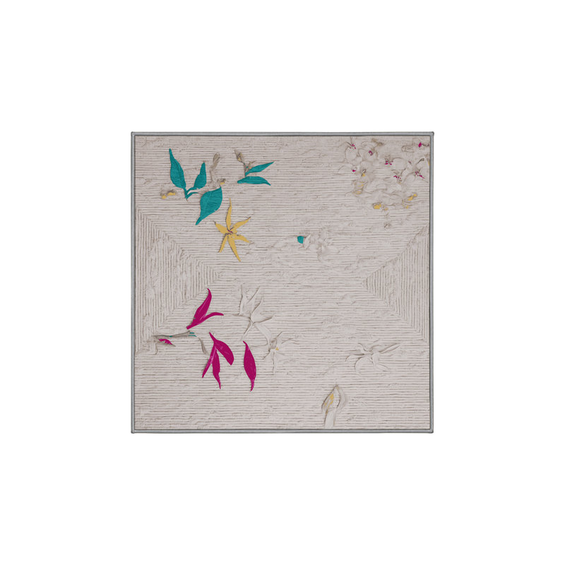 Machine Washable Gray Area Rug, Square 7'