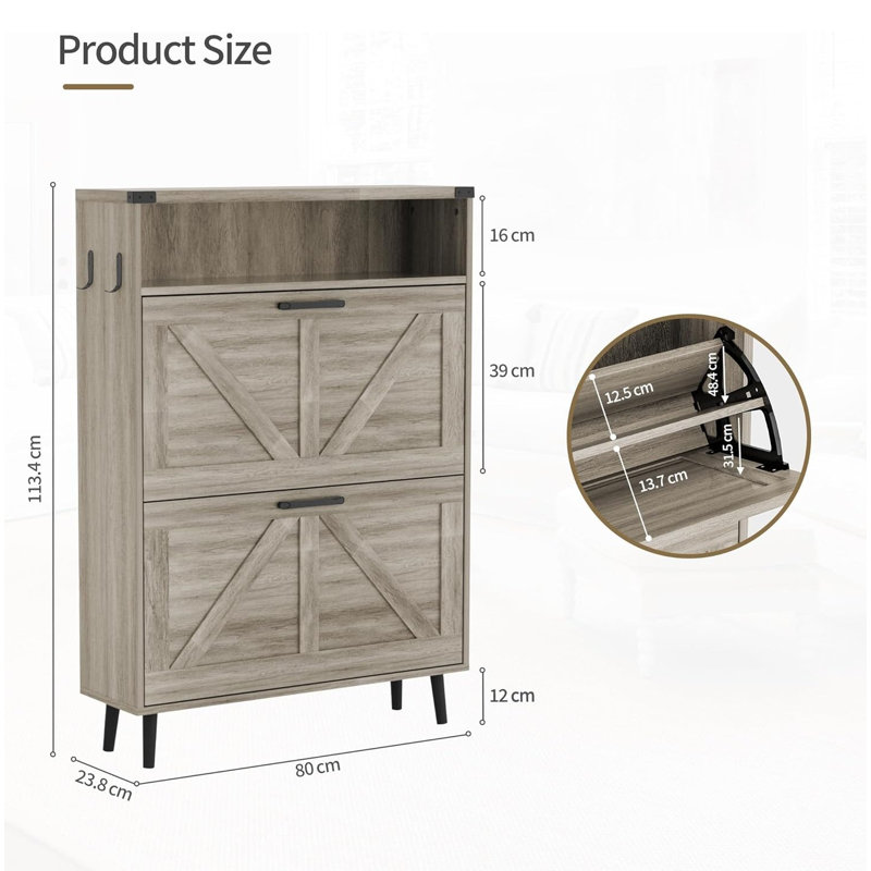 24 Pair Shoe Storage Cabinet