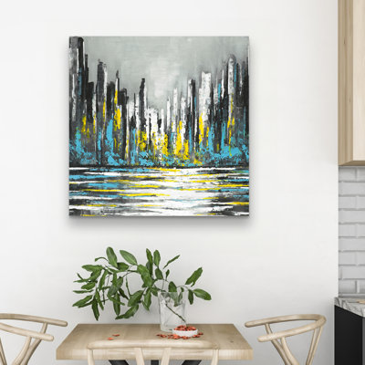 Abstract skyline - 32"x32" art on canvas