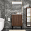 Meuble-lavabo moderne de 24 pouces, fixé au mur ou au sol, lavabo en céramique lisse, meuble-lavabo simple avec lavabo intégré, conception sur pied, fonctionnement silencieux, grands tiroirs de rangement