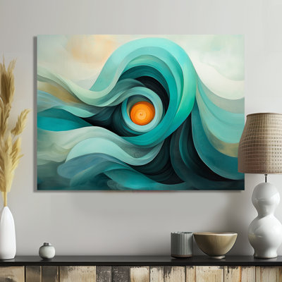Ombeline vert orange, spirale cosmique abstraite, natures mortes III - Abstract Still Lifes, art mural