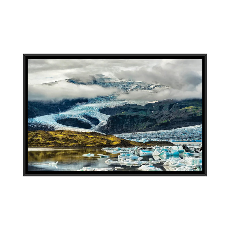 Jokulsarlon by Drago Cerovsek - Floater Frame Print on Canvas, 66.04 cm H x 45.72 cm W, Black
