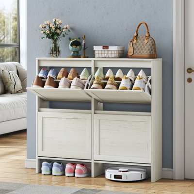 Armoire de rangement pour chaussures 16 paires avec 4 tiroirs rabattables Colyton
