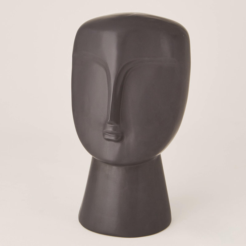 Matte Modernist Bust, Matte Black