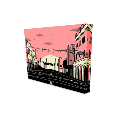 Venice Beach Sun Pink Canvas Print - Wrapped Canvas Print