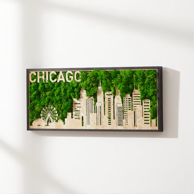 Art mural en métal Chicago Moss City